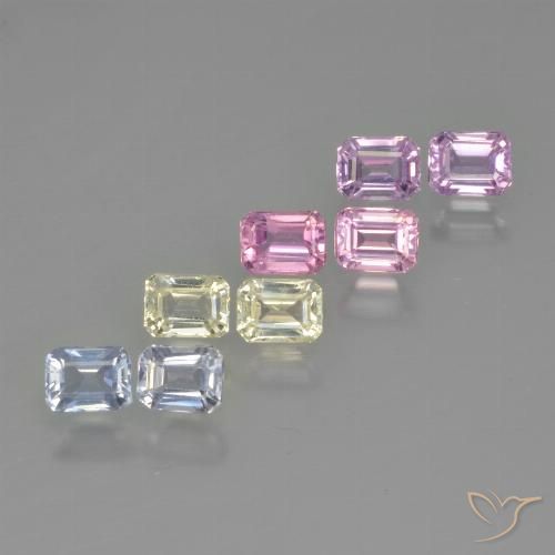 2.25ctw Natural Multicolor Sapphire, Emerald Cut, VS