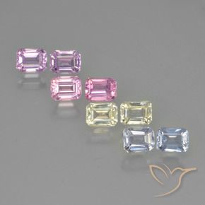 2.25 ctw Multicolor Sapphire Stones, Natural Sapphire in Octagon Step Cut Shape for Sale