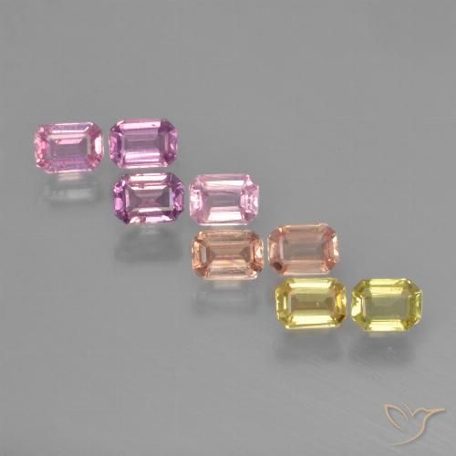 Mehrfarbig Saphir Edelstein - 0.2ct Octagon Stufenschliff (ID: 450726)