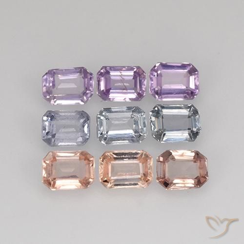 Mehrfarbig Saphir Edelstein - 0.2ct Octagon Stufenschliff (ID: 451331)