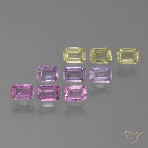 Multicolor Sapphire Gem - 0.2ct Octagon Step Cut (ID: 451332)