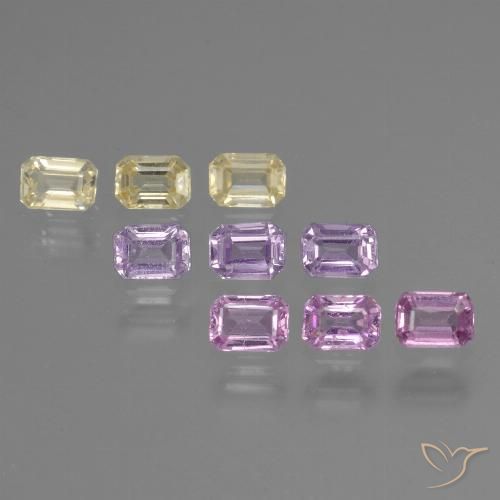 Mehrfarbig Saphir Edelstein - 0.2ct Octagon Stufenschliff (ID: 451337)