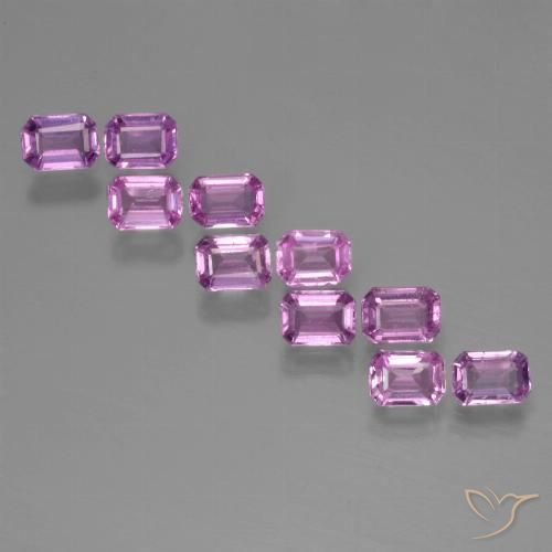 Розовато-пурпурный Сапфир Камень - 0.2ct Восьмиугольная ступенчатая огранка (ID: 451348)