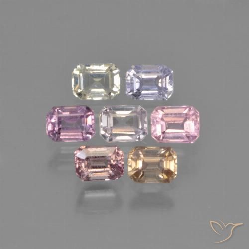 Mehrfarbig Saphir Edelstein - 0.3ct Octagon Stufenschliff (ID: 451369)