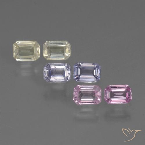 Многоцветный Сапфир Камень - 0.2ct Восьмиугольная ступенчатая огранка (ID: 451411)