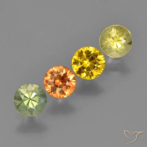 1.33 ctw Multicolor Sapphire Stones, Natural Sapphire in Diamond-Cut Shape for Sale