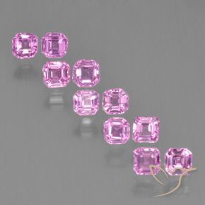 1.64 ctw Purple Sapphire Stones, Natural Sapphire in Octagon Step Cut Shape for Sale