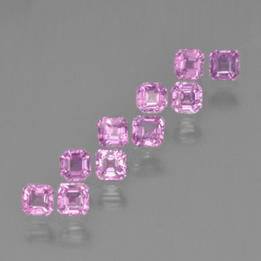 Light Royal Purple Pink Сапфир Камень - 0.1ct Восьмиугольная ступенчатая огранка (ID: 452205)