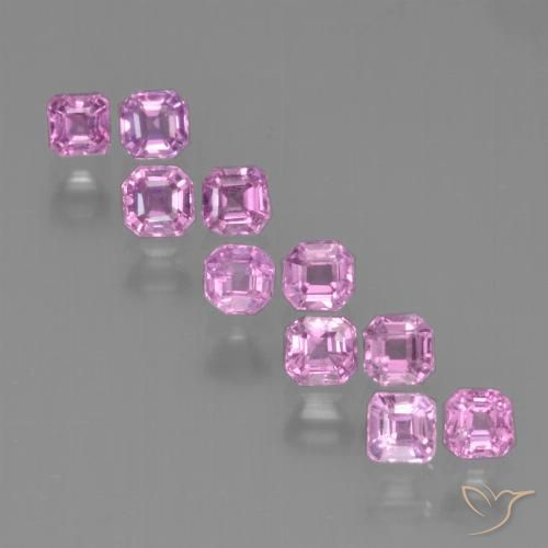1.56 ct Loose Pink Sapphire, 2.8 x 2.8 mm Octagon Cut From Tanzania, Photo A