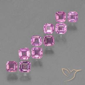 1.57 ctw Pink Sapphire Stones, Natural Sapphire in Octagon Step Cut Shape for Sale