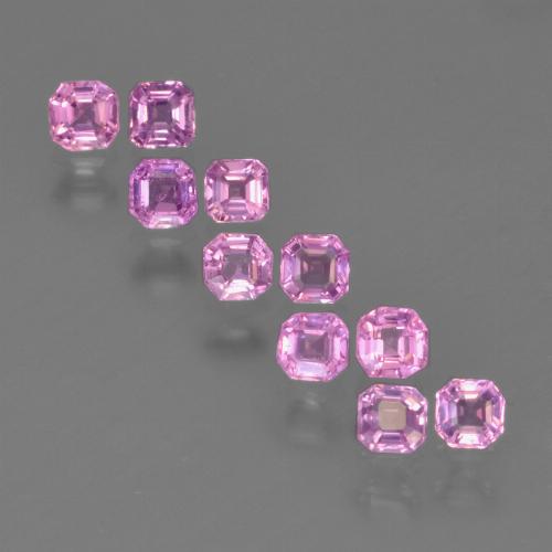 Rose intense Saphir gemme - 0.1ct Octogone taillé en degrés (ID: 452314)