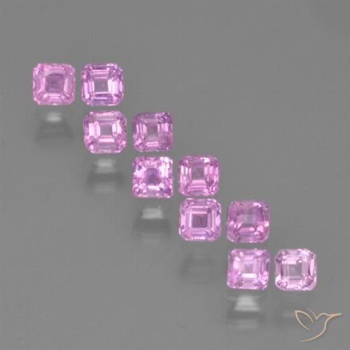 hellrosa Saphir Edelstein - 0.2ct Octagon Stufenschliff (ID: 452338)