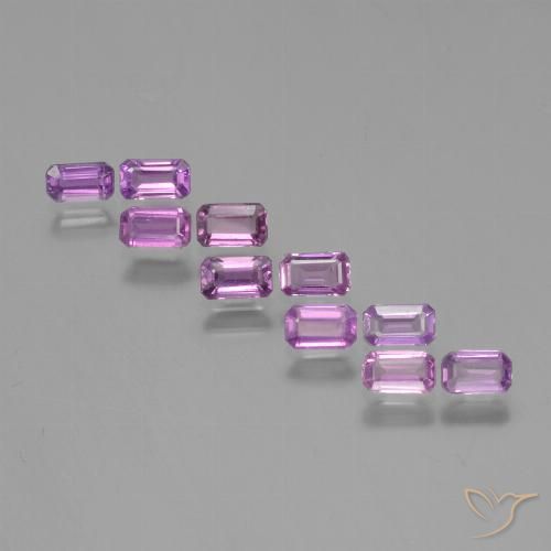3.45 ctw Purple Sapphire Gemstones, Sapphire Gems in Octagon Step Cut Shape for Sale.