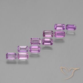 3.45 ctw Purple Sapphire Stones, Natural Sapphire in Octagon Step Cut Shape for Sale