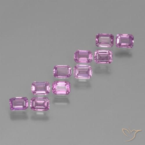 Bright Pinkish Purple Sapphire Gem - 0.3ct Octagon Step Cut (ID: 452367)