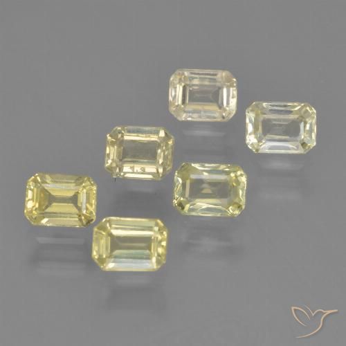 1.85 ctw Yellow Sapphire Gemstones, Sapphire Gems in Octagon Step Cut Shape for Sale.