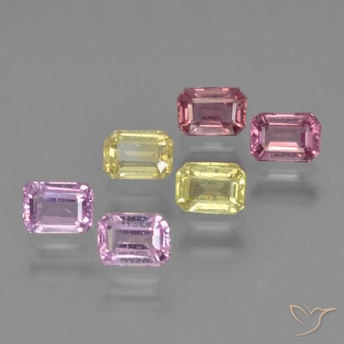Mehrfarbig Saphir Edelstein - 0.3ct Octagon Stufenschliff (ID: 452409)