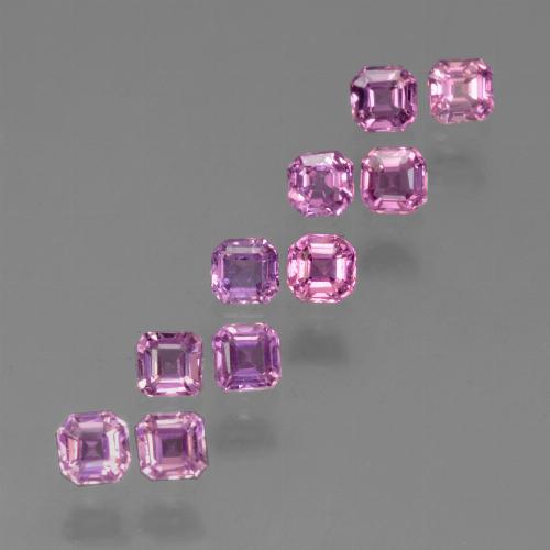 Lote de 10 piezas de Zafiro Morado Corte octagonal de Tanzania - Tamaño 2,9 x 2,9mm, peso 1,59 ct en total / promedio. 0,16 ct cada uno, Color: Púrpura rosáceo intenso, Dureza Mohs 9 Adecuado para joyas de uso diario, Piedra del zodiaco Tauro, Photo A
