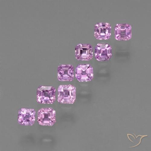 Rosaig-lila Saphir Edelstein - 0.2ct Octagon Stufenschliff (ID: 452432)