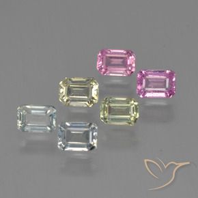 1.75 ctw Multicolor Sapphire Stones, Natural Sapphire in Octagon Step Cut Shape for Sale