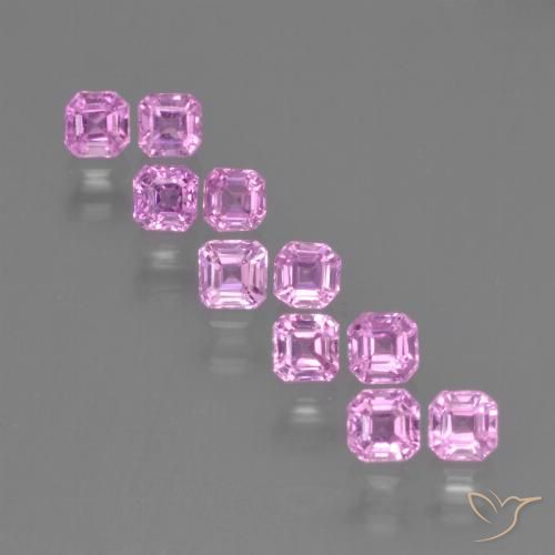 Light Royal Purple Pink Сапфир Камень - 0.1ct Восьмиугольная ступенчатая огранка (ID: 452476)