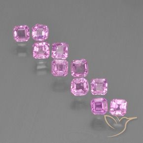 1.30 ctw Pink Sapphire Stones, Natural Sapphire in Octagon Step Cut Shape for Sale