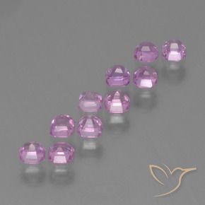 Sapphire Gemstones in 2.7 x 2.7 mm Size for Sale, Sapphire Stones in Light Pink Color