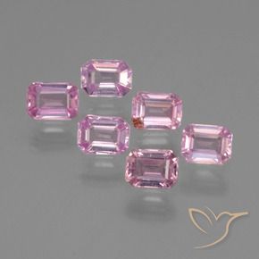 1.65 ctw Pink Sapphire Stones, Natural Sapphire in Octagon Step Cut Shape for Sale