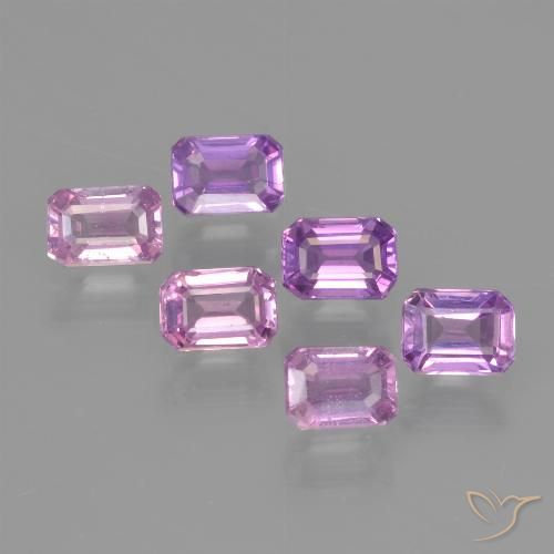 1.79 ctw Purple Sapphire Gemstones, Sapphire Gems in Octagon Step Cut Shape for Sale.