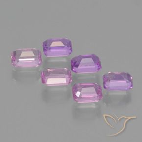 Sapphire Gemstones in 4.1 x 2.9 mm Size for Sale, Sapphire Stones in Deep Pinkish Purple Color