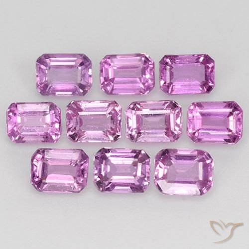 Intense Pinkish Purple Zaffiro Gem - 0.3ct Taglio ottagonale (ID: 452510)