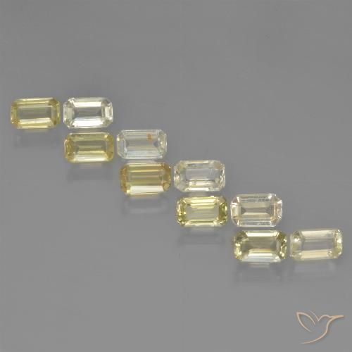 4.00 ctw Yellow Sapphire Gemstones, Sapphire Gems in Octagon Step Cut Shape for Sale.
