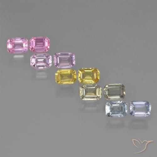Multicolore Zaffiro Gem - 0.3ct Taglio ottagonale (ID: 452517)