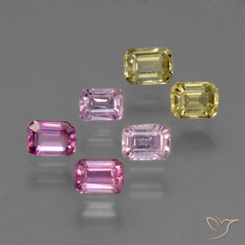 1.93 ctw Multicolor Sapphire Gemstones, Sapphire Gems in Octagon Step Cut Shape for Sale.