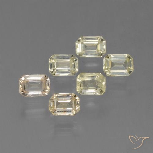 1.69 ctw Yellow Sapphire Gemstones, Sapphire Gems in Octagon Step Cut Shape for Sale.