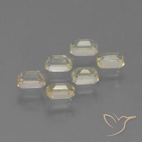 Sapphire Gemstones in 4 x 2.9 mm Size for Sale, Sapphire Stones in Medium-Light Yellow Color