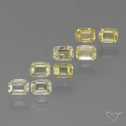 2.30 ctw Yellow Sapphire Gemstones, Sapphire Gems in Octagon Step Cut Shape for Sale.