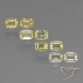 2.30 ctw Yellow Sapphire Stones, Natural Sapphire in Octagon Step Cut Shape for Sale
