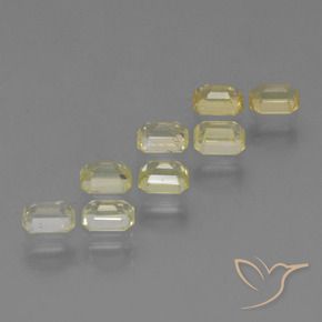 Sapphire Gemstones in 4 x 3 mm (calibrated) Size for Sale, Sapphire Stones in Tuscany Yellow Color