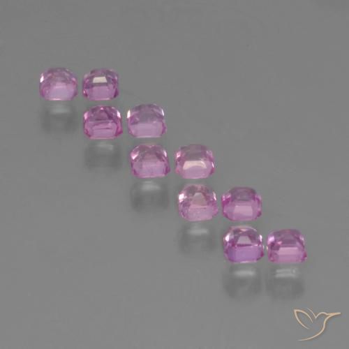 Sapphire Gemstones in 2.5 x 2.5 mm Size for Sale, Sapphire Stones in Purple-Pink Color