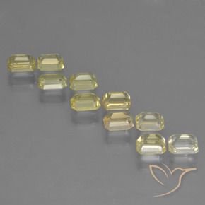 Sapphire Gemstones in 4.2 x 3 mm Size for Sale, Sapphire Stones in Light Laguna Yellow Color