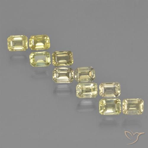 Zafiro amarillo suelto de 3,19 quilates, talla octágono de 4,1 x 3 mm, procedente de Tanzania, Photo A