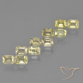3.19 ctw Yellow Sapphire Stones, Natural Sapphire in Octagon Step Cut Shape for Sale