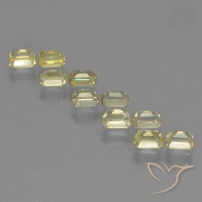 Sapphire Gemstones in 4 x 3 mm (calibrated) Size for Sale, Sapphire Stones in Medium-Light Yellow Color