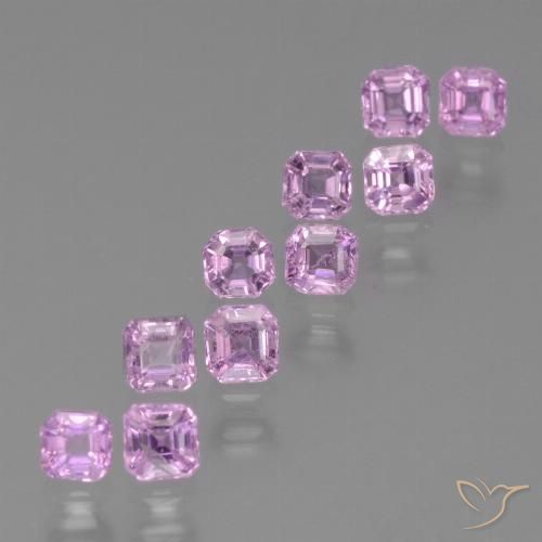Pinkish Violet Purple Сапфир Камень - 0.2ct Восьмиугольная ступенчатая огранка (ID: 452561)