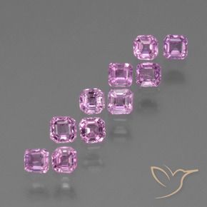 1.56 ctw Pink Sapphire Stones, Natural Sapphire in Octagon Step Cut Shape for Sale