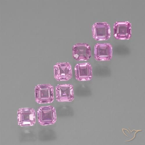 Light Royal Purple Pink Сапфир Камень - 0.2ct Восьмиугольная ступенчатая огранка (ID: 452569)