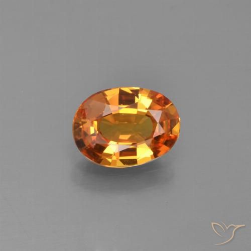 1.15ct Natural Deep Orange Sapphire, Oval, VS