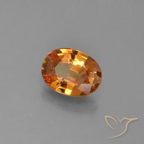 1.15 ct Orange Sapphire Stone, Natural Sapphire in Oval Facet Shape for Sale