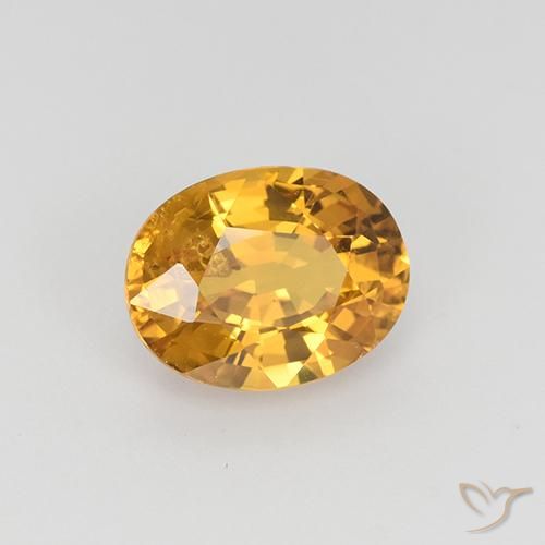 1.53 ct Golden Sapphire Stone, Natural Sapphire in Oval Facet Shape for Sale